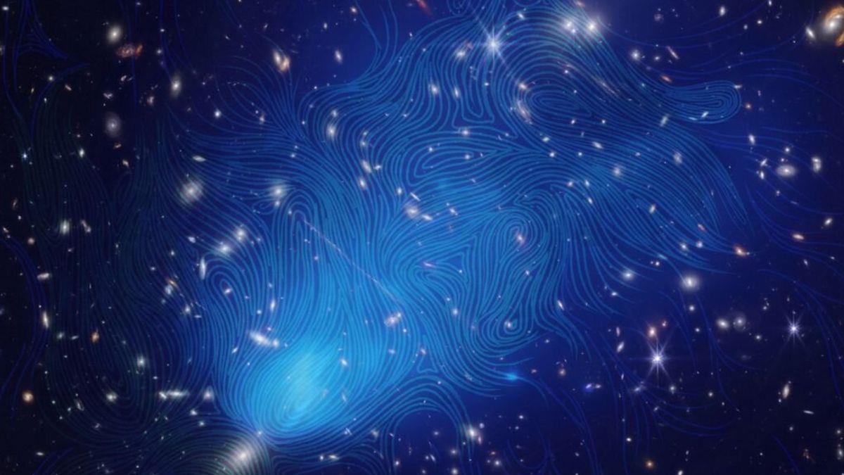 خريطة عملاقة للمجال المغناطيسي لمجموعة مجرات إل جو
