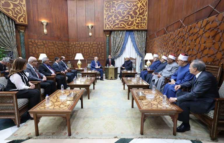 الطيب يستقبل رئيس وزراء أرمينيا بمشيخة الأزهر