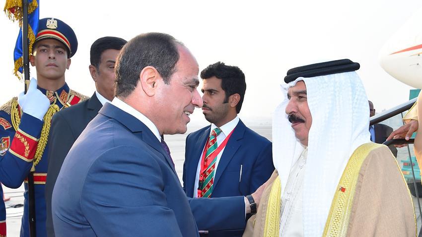 الرئيس السيسى يستقبل العاهل البحرينى