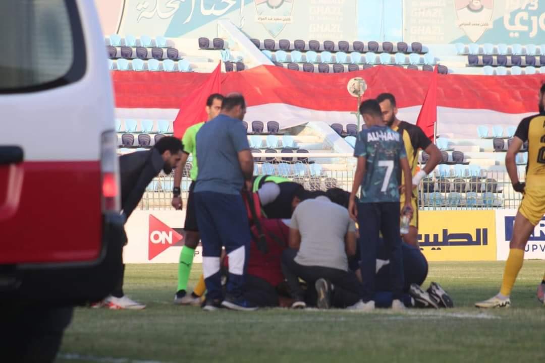 سقوط لاعب المقاولون العرب لؤي وائل