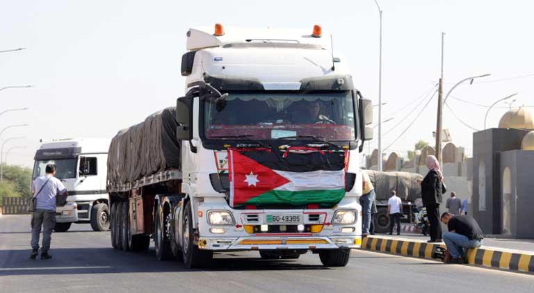 قافلة مساعدات إنسانية اردنية