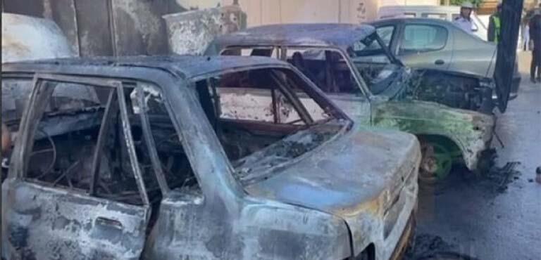 مقتل شخص واحتراق 3 سيارات فى انفجار بمنطقة المزة ا