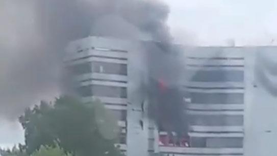 حريق مركز أبحاث قرب موسكو