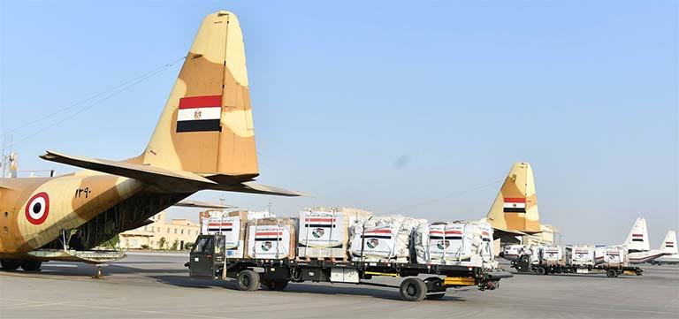مصر ترسل أطنان من المساعدات الإنسانية ومواد الإغاث