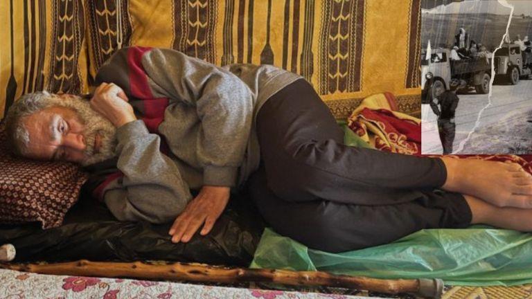 محمد دياب داخل خيمة في رفح - غزة