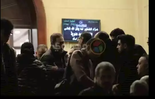 علاء مبارك في عزاء احمد عدوية