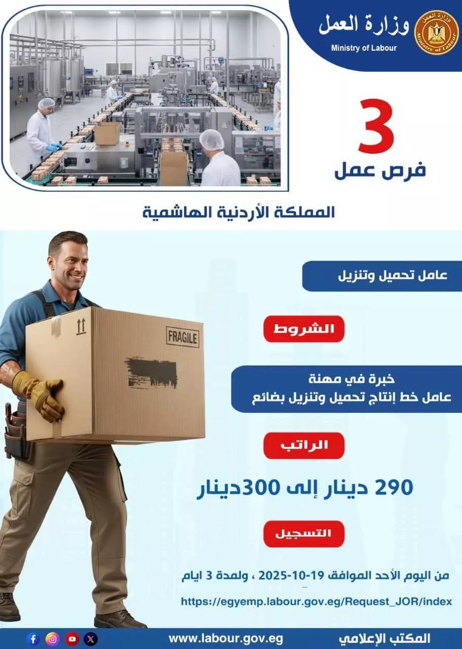 فرص عمل جديدة بالأردن