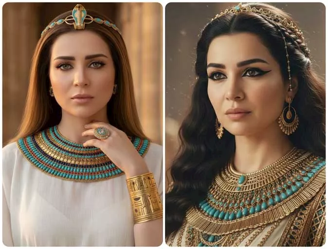 مي عز الدين باطلالة فرعونية بواسطة الذكاء الاصطناعي (8)
