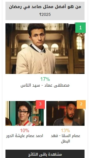 استفتاء افضل ممثل صاعد