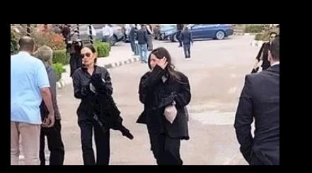 شريهان في جنازة والدة زوجة رامي صبري