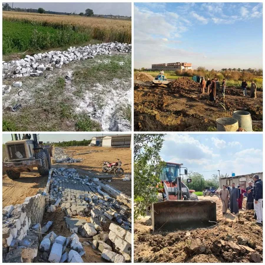  إزالة 6 مخالفات بناء على أراضي زراعية في الشرقية  