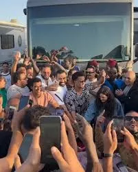 فريق فيلم أسد يحتفل بعيد ميلاد محمد رمضان