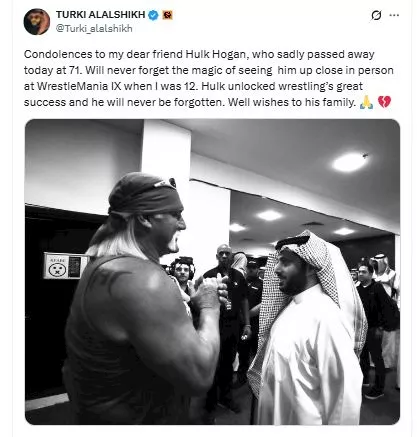 تركي ال الشيخ ينعى هولك هوجان