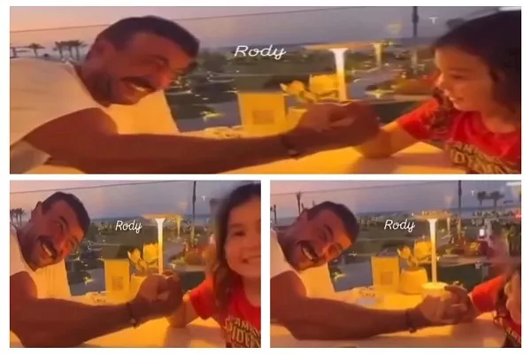 احمد العوضي يلعب تحدي الريست مع طفلة