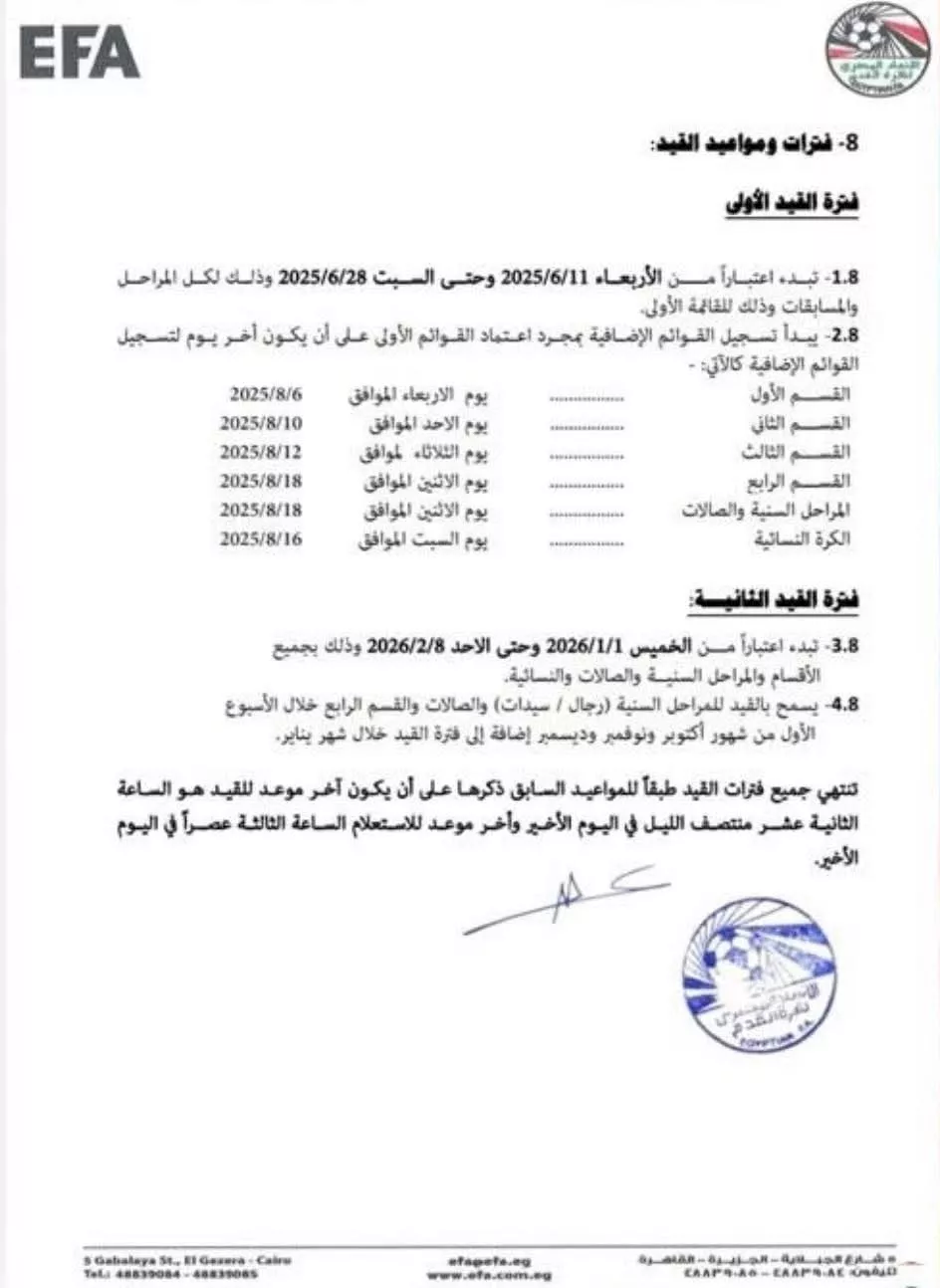 لائحة قيد اللاعبين