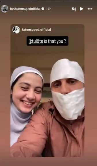 هشام ماجد وفاتن سعيد من كواليس فيلم برشامة