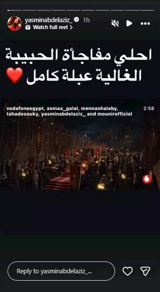 ياسمين عبدالعزيز على انستجرام