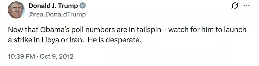 تغريدة ترامب في 2012