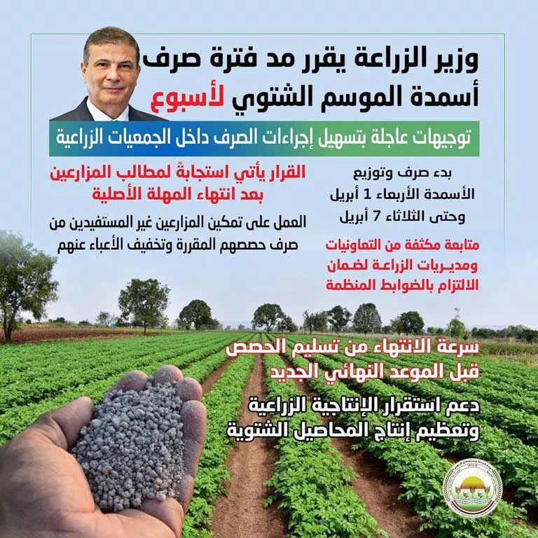 قرار-مد-فترة-صرف-أسمدة-الموسم-الشتوي