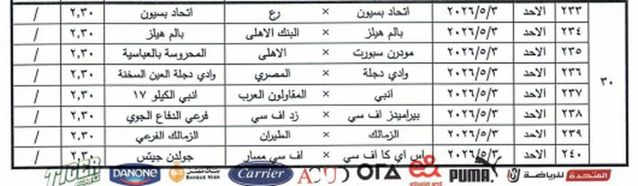 تعديل مواعيد مباريات الدوري المصري للسيدات (1)