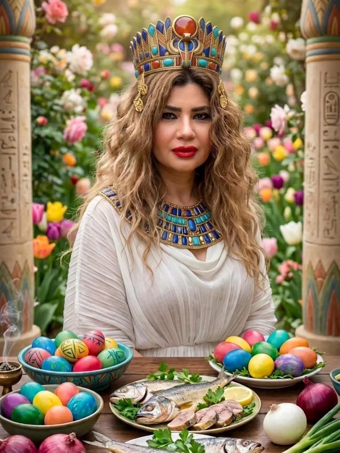 رانيا فريد شوقي تحتفل بأعياد شم النسيم والربيع مع الفسيخ