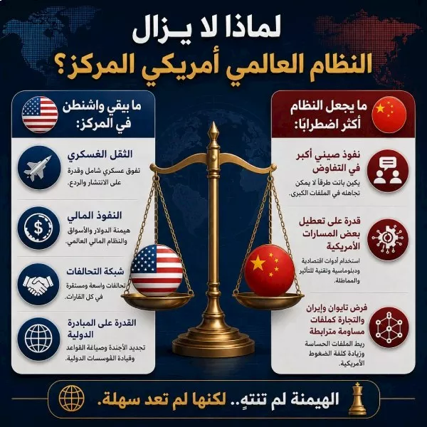 لماذا لا يزال النظام العالمي أمريكي المركز؟ (إنفوجراف)