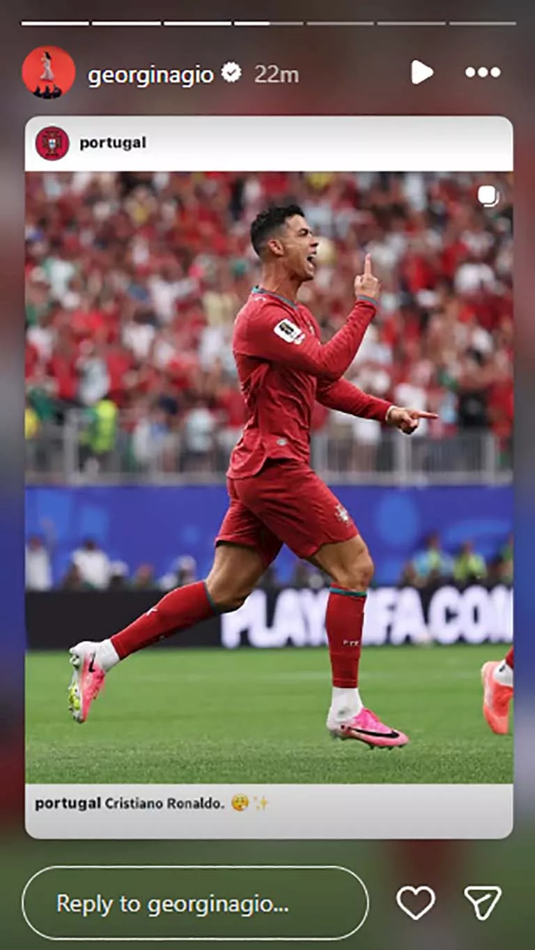 جورجينا تحتفل بهدفي رونالدو