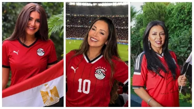 نجمات الفن بـ تي شيرت المنتخب المصري في كأس العالم_5