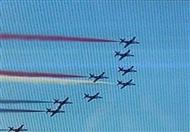 الطائرات تحلق في سماء دمياط احتفالا بافتتاح قناة ا