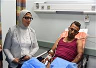 وزيرة الصحة تتفقد مصابي حادث معهد الأورام