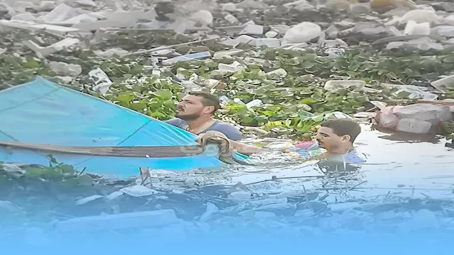 سقوط تروسيكل في مصرف بأسيوط 