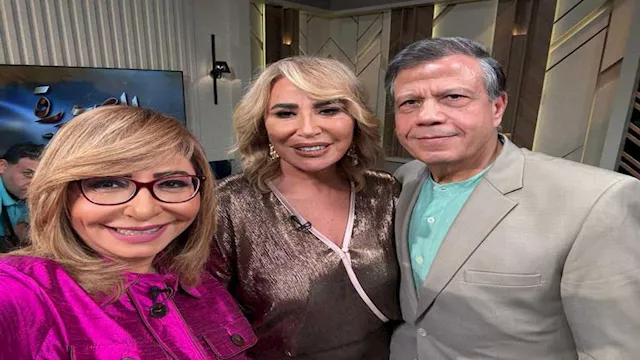 لميس الحديدي رفقة المخرجة إيناس الدغيدي وزوجها أحم