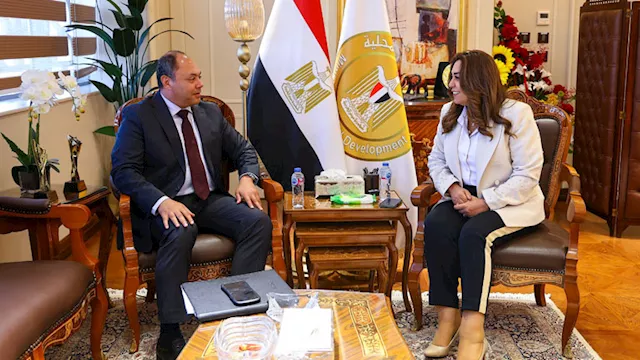 الدكتورة منال عوض تستقبل اللواء مهندس عمرو عبد الم