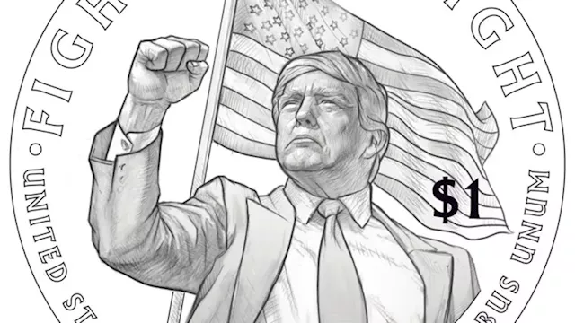 عملة معدنية فئة دولار تحمل وجه ترامب