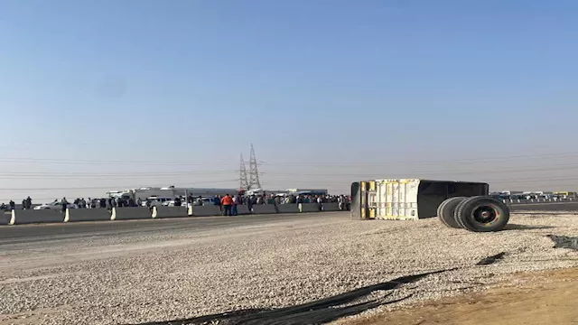 موقع الحادث بطريق السويس 