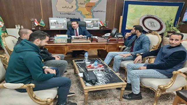 محافظ المنوفية خلال لقائه بالصحفيين