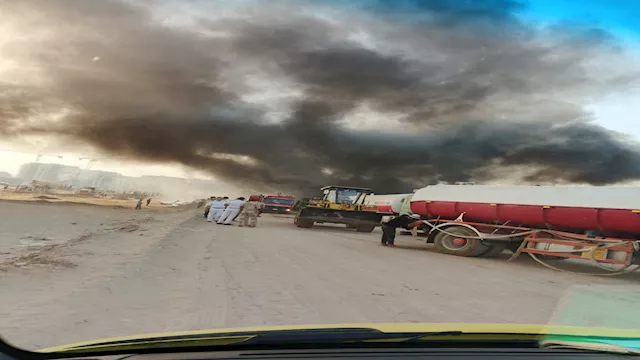 حريق مخزن تكييفات