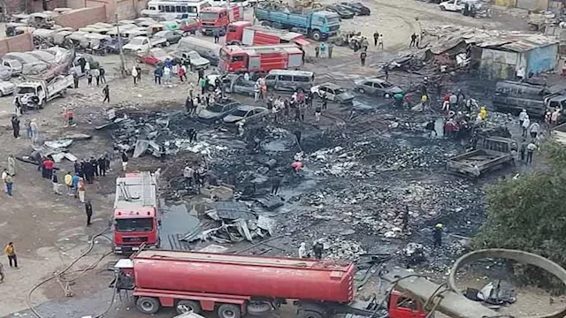 حريق جراج بالهرم