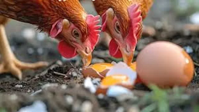 أكل الدجاج بيضه 