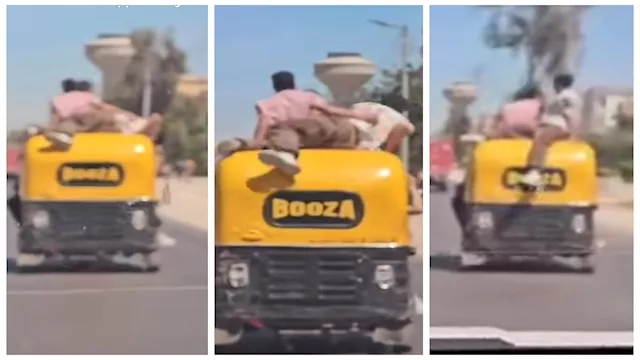 مراهقون يرقصون فوق توكتوك