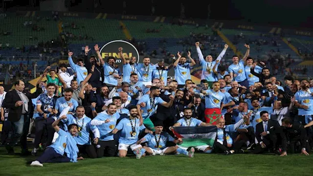 احتفلات بيراميدز وسط علم فلسطين  (2)