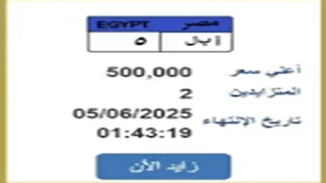 مزايدة إلكترونية على أ ب ل 5 عبر بوابة مرور مصر