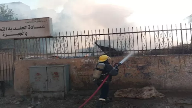 حريق بجوار مستشفى الصدر بالعمرانية