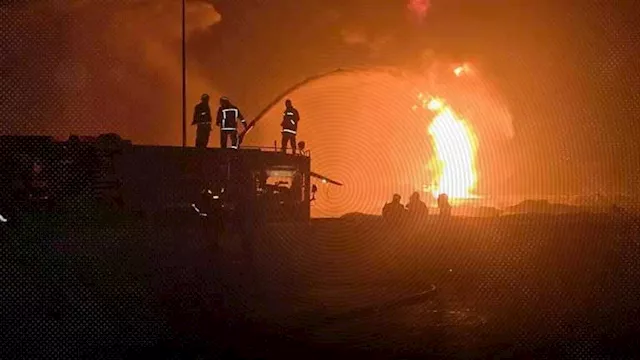 حرائق نتيجة كسر خطوط غاز