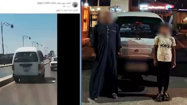 طالب يقود سيارة والدده بالبحيرة