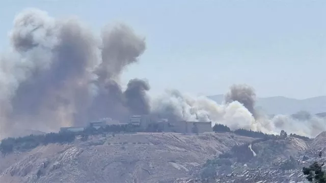 حريق بمحيط قصر الشعب في دمشق