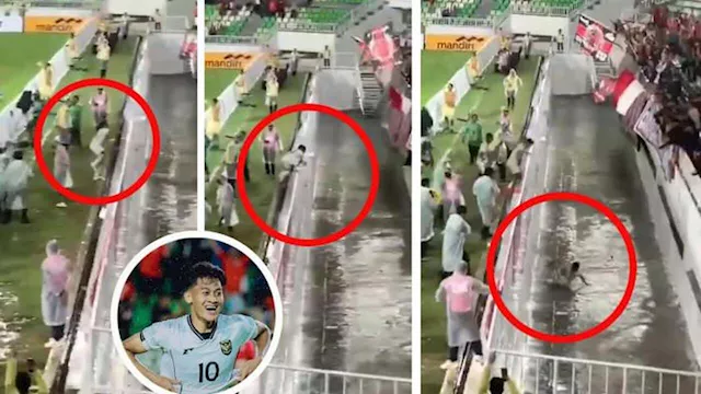 سقوط لاعب إندونيسيا أثناء الاحتفال (1)