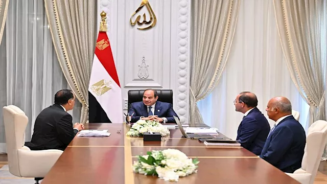 جانب من اجتماع  الرئيس عبد الفتاح السيسي