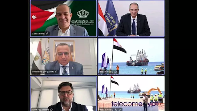 متابعة عملية إنزال الكابل البحرى عالي السعة بطابا