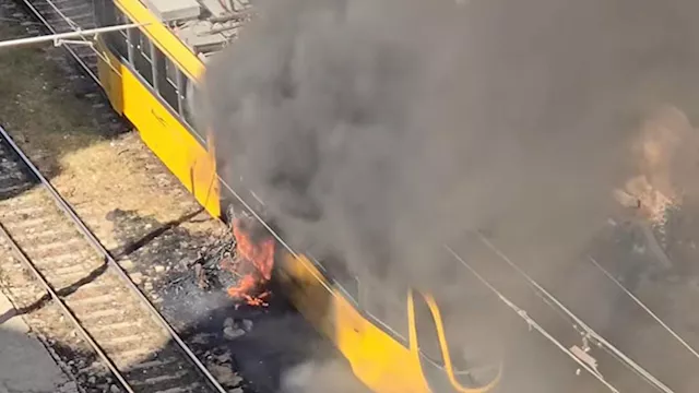 السيطرة على حريق في ترام الرمل 